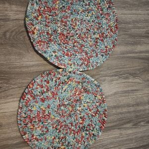 Colorful Braided Round Placemats